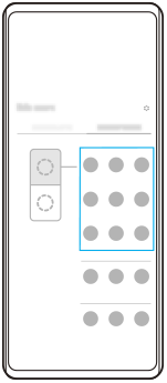 Image showing where to select the app that you want to display in the top half of the split screen.
